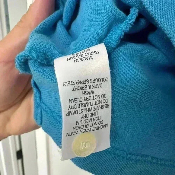 Burberry London Blue 100% Cotton Short Sleeve Polo Shirt Women's Size S - Picture 3 of 6